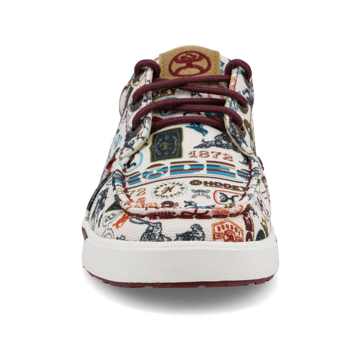 Twisted X Youth Hooey Loper Toasted Almond and Multi Color Print Casual Shoe