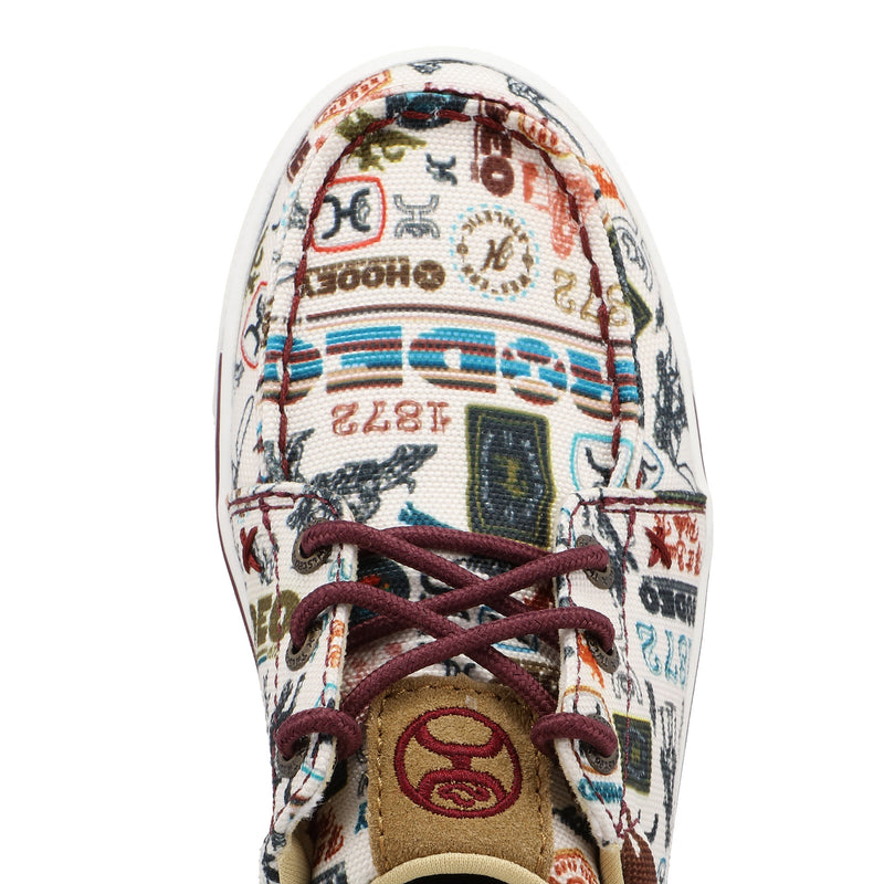 Twisted X Youth Hooey Loper Toasted Almond and Multi Color Print Casual Shoe