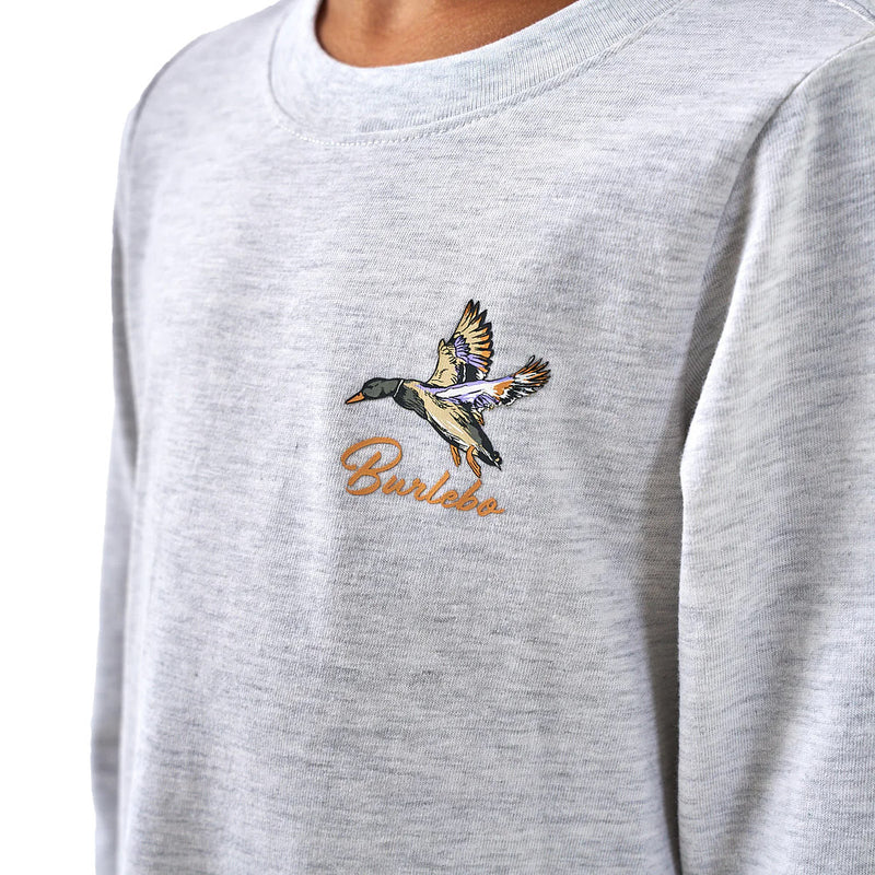Burlebo Youth Pintail Triangle Duck Grey Long Sleeve Tee Shirt