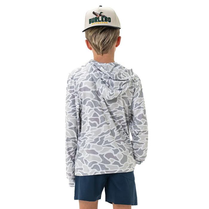 Burlebo Youth White Camo Performance Hoodie