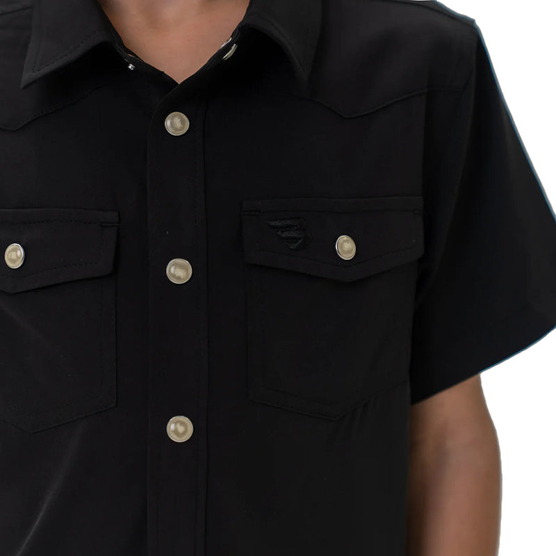Burlebo Youth Black Western Performance Shirt