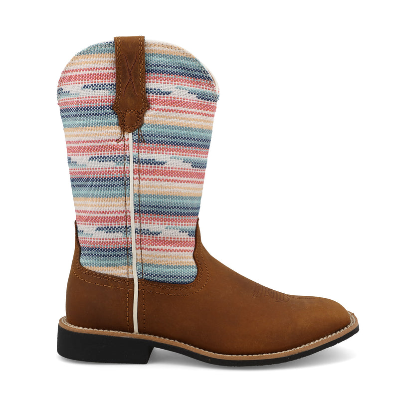 Twisted X Youth Top Hand Pecan Vamp with Multicolor Shaft Boot