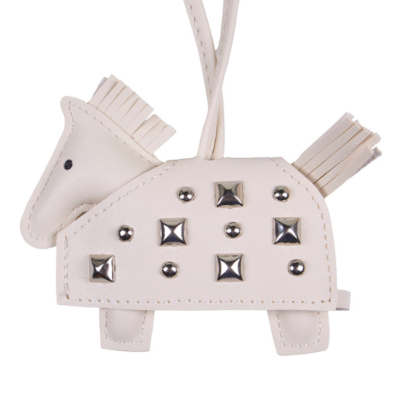 NRS White Studded Horse Keychain