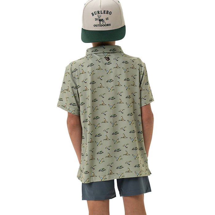 Burlebo Boy's Flying Ducks Green Polo