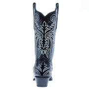 Corral Women`s Black Overlay and Embroidered 13In Top Boot