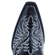 Corral Women`s Black Overlay and Embroidered 13In Top Boot