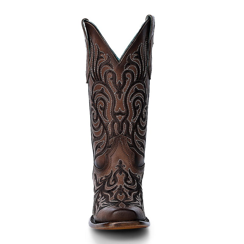 Corral Women`s Brown Embroidered Vamp 13In Brown Embroidered Top Boot
