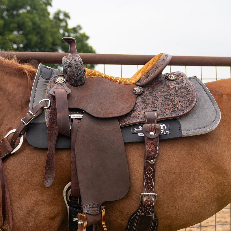 Classic Equine 30X30 Zone Series Grey Micro Suede Felt Bottom Saddle Pad