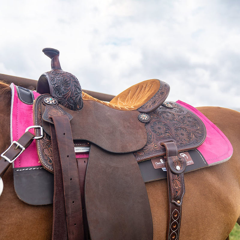 Classic Equine 30X30 Zone Series Pink Micro Suede Felt Bottom Saddle Pad