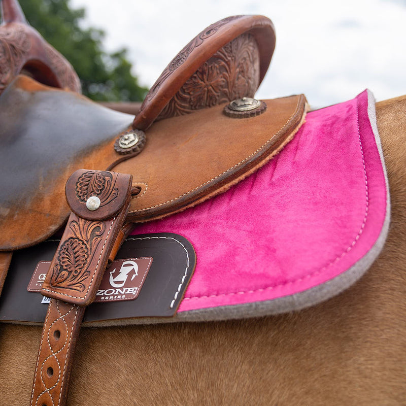 Classic Equine 30X30 Zone Series Pink Micro Suede Felt Bottom Saddle Pad
