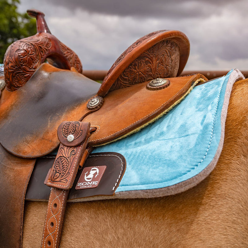 Classic Equine 31X32 Zone Series Turquoise Micro Suede Felt Bottom Saddle Pad