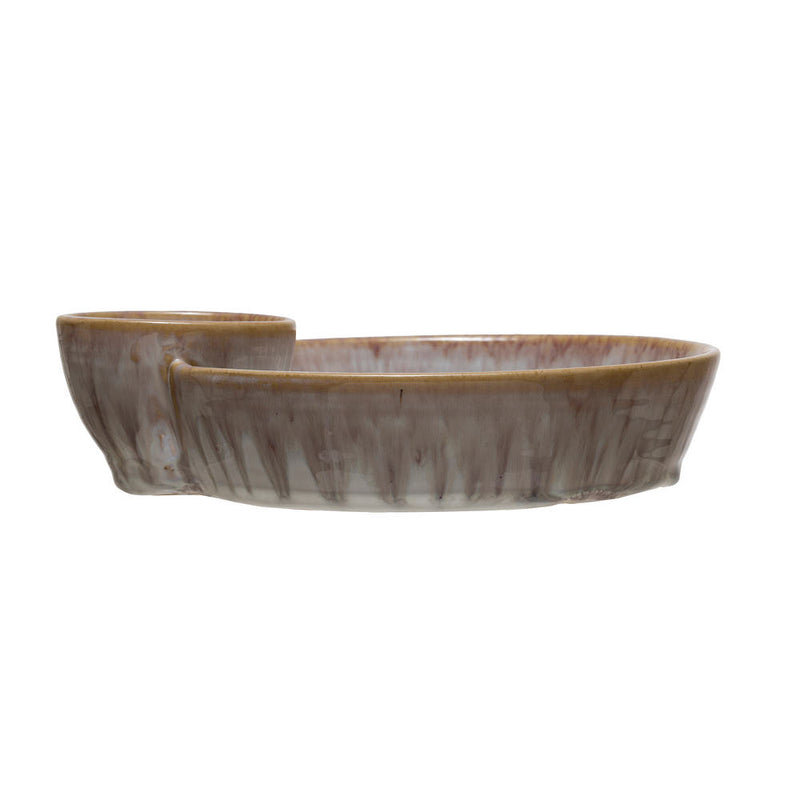 Creative Co-Op Stoneware Serving Sectioned Dish