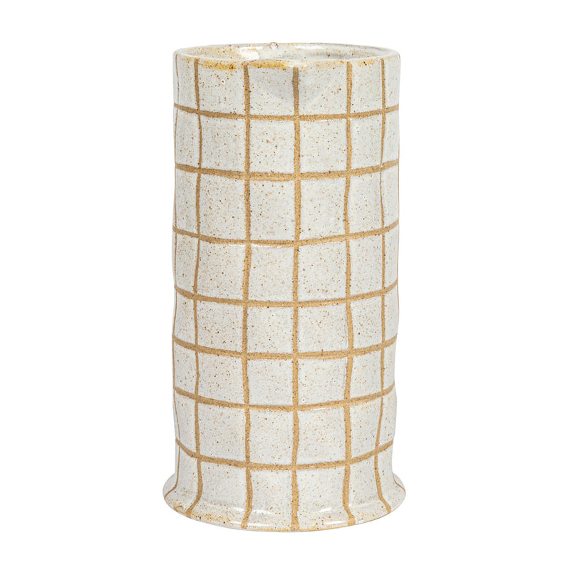 Creative Co-Op Cream and Brown Stoneware Pitcher