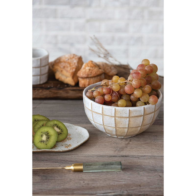 Creative Co-Op Round Stoneware Bowl with Reactive Glaze