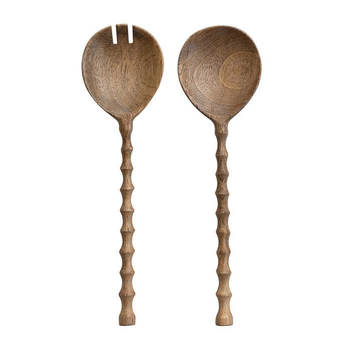 Creative Co-Op Mango Wood Salad Server Set