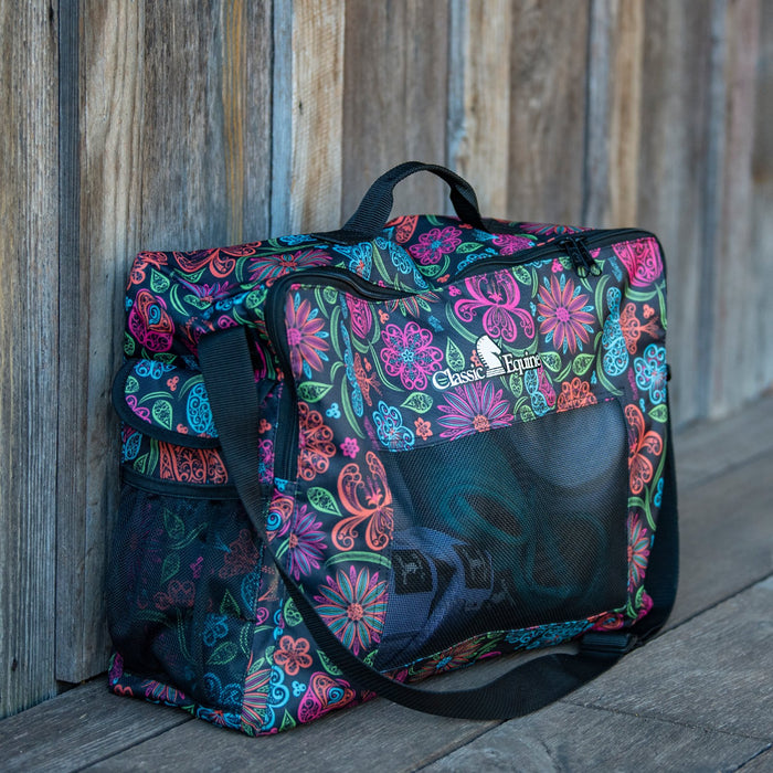 Classic Equine Neon Flower Boot Accessory Tote