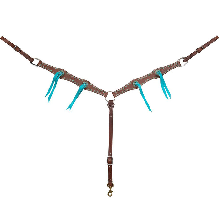 Martin Saddlery 1 1/2in. Scalloped Turquoise Blood Knot Breast Collar
