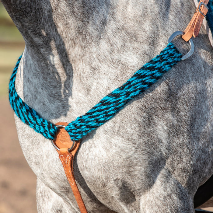 Martin Saddlery 2in Turquoise and Black Mohair Breast Collar