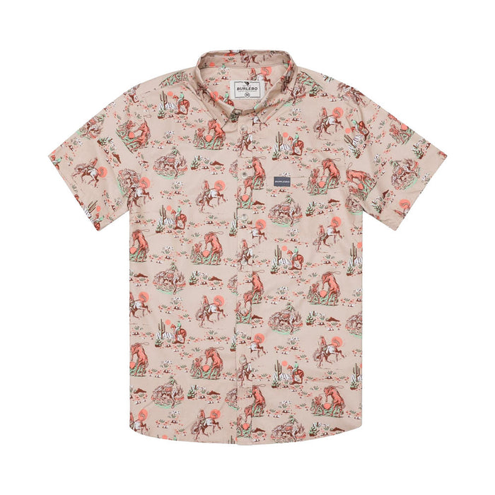 Burlebo Men's Cowboy Up Short Sleeve Performance Button Shirt