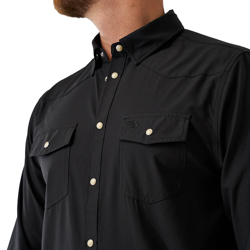 Burlebo Men's Black Performance Western Shirt