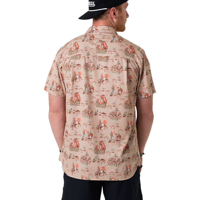 Burlebo Men's Cowboy Up Short Sleeve Performance Button Shirt