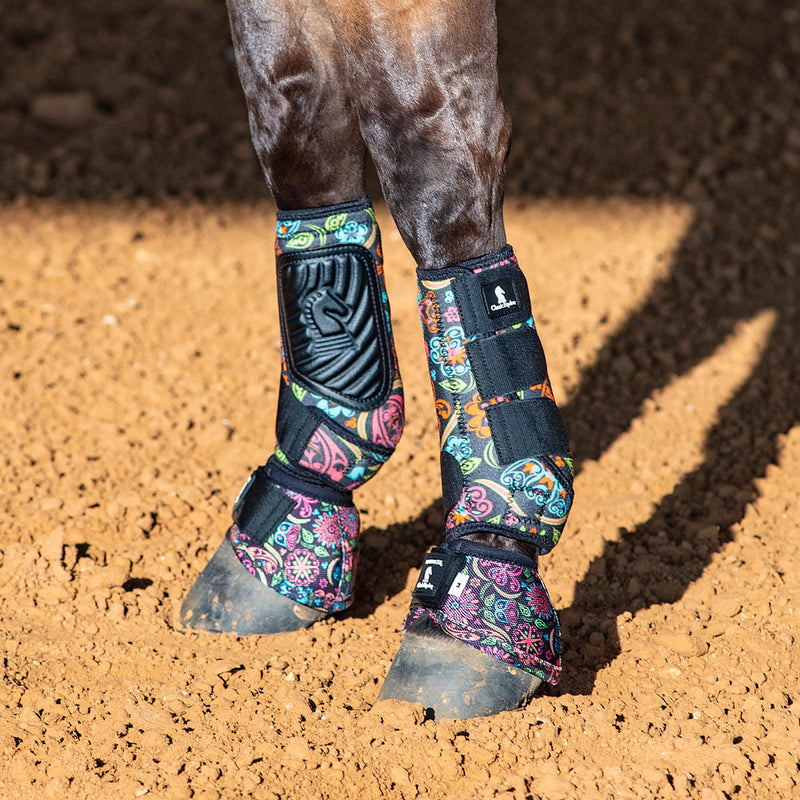 Classic Equine Neon Flower Dyno No Turn Bell Boots