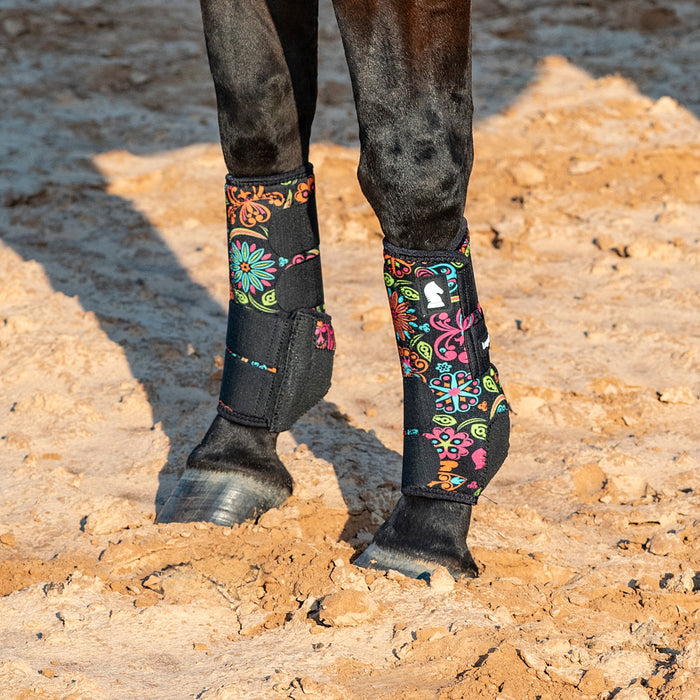 Classic Equine Neon Flower Legacy 2 Splint Boots 4 Pack