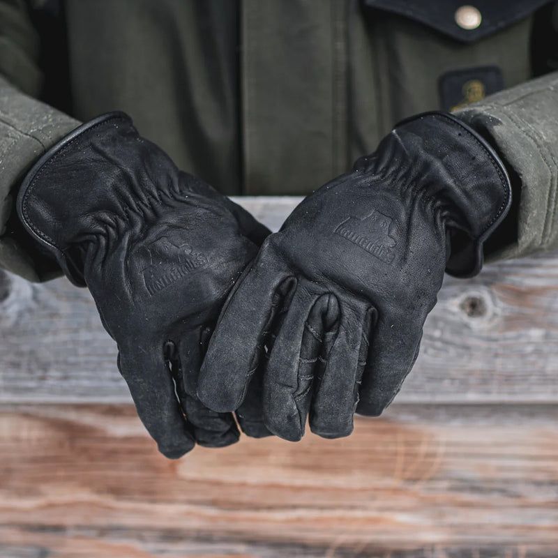 Bear Knuckles Thick Fleece-Lined Water Resistant Black Cowhide Work Gloves