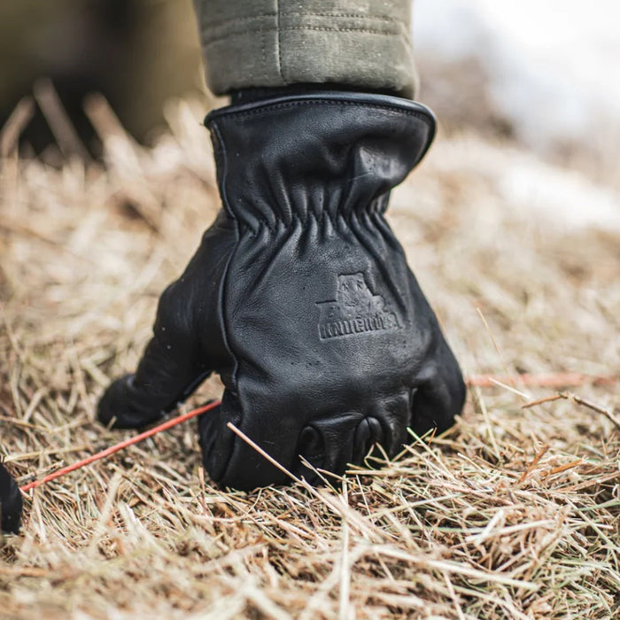 Bear Knuckles Thick Fleece-Lined Water Resistant Black Cowhide Work Gloves
