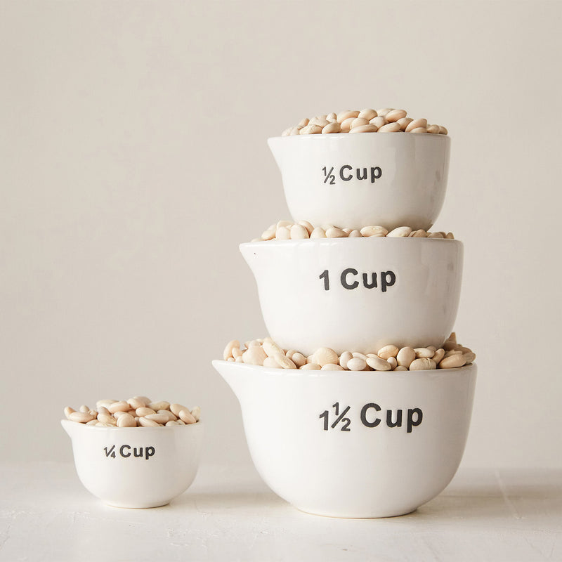 Creative Co-Op Stoneware Measuring Cup Set