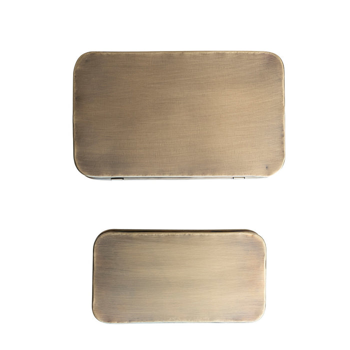 Creative Co-Op Antique Brass Finish 2 Piece Metal Box Set