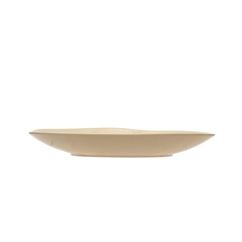 Creative Co-Op Cream and Black Floral Platter