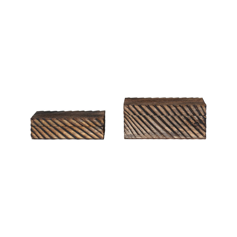 Creative Co-Op Carved Mango Wood Nesting Box Set