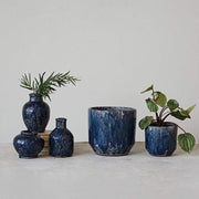 Creative Co-Op Blue Terra Cotta Planter