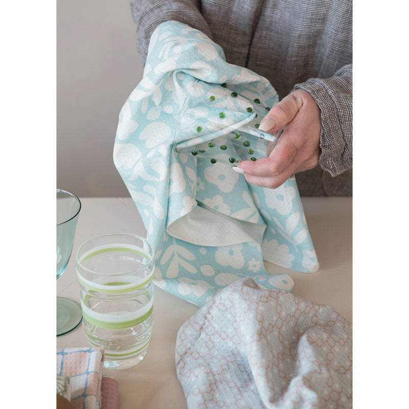 Creative Co-Op Floral Print Micro Tea Towel