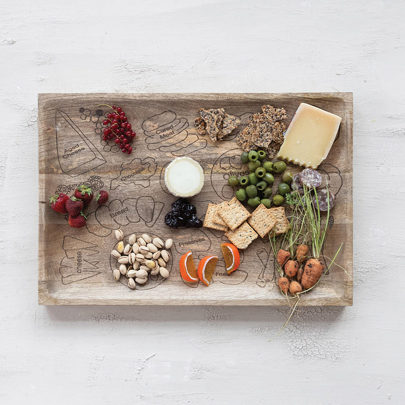 Creative Co-Op Etched Charcuterie Board