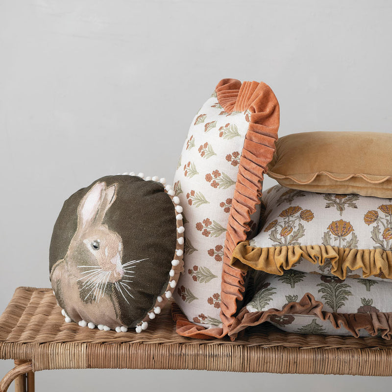 Creative Co-Op Lumbar Floral Printed Pillow