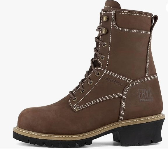 Frye Supply Mens Comp Toe Waterproof 8in Shaft Logger Lace Up Boot