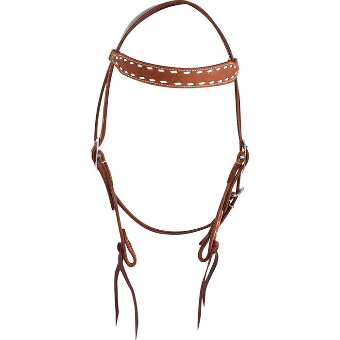 Martin Saddlery Chestnut Buckstitch Stamped Browband Headstall