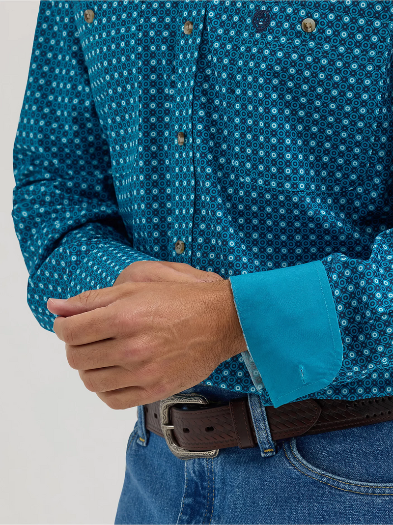 Wrangler George Strait Teal Print Shirt