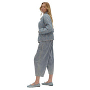Entro Women's Quilted Blue Drop Shoulder Jacket