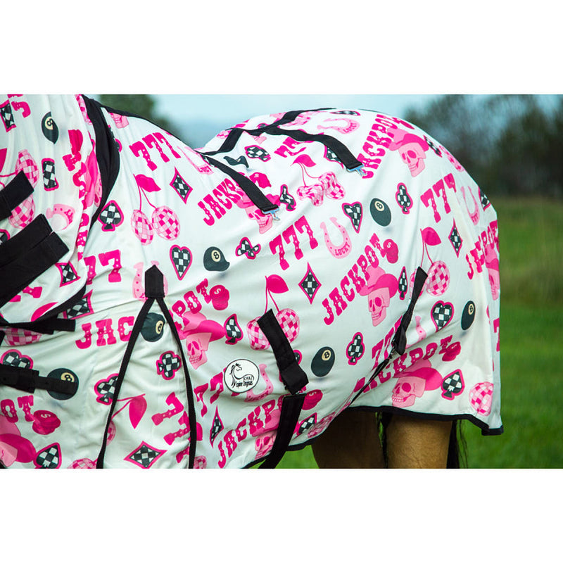 Schulz Equine Jackpot Pink Fly Sheet with Neck Cover and Belly Guard