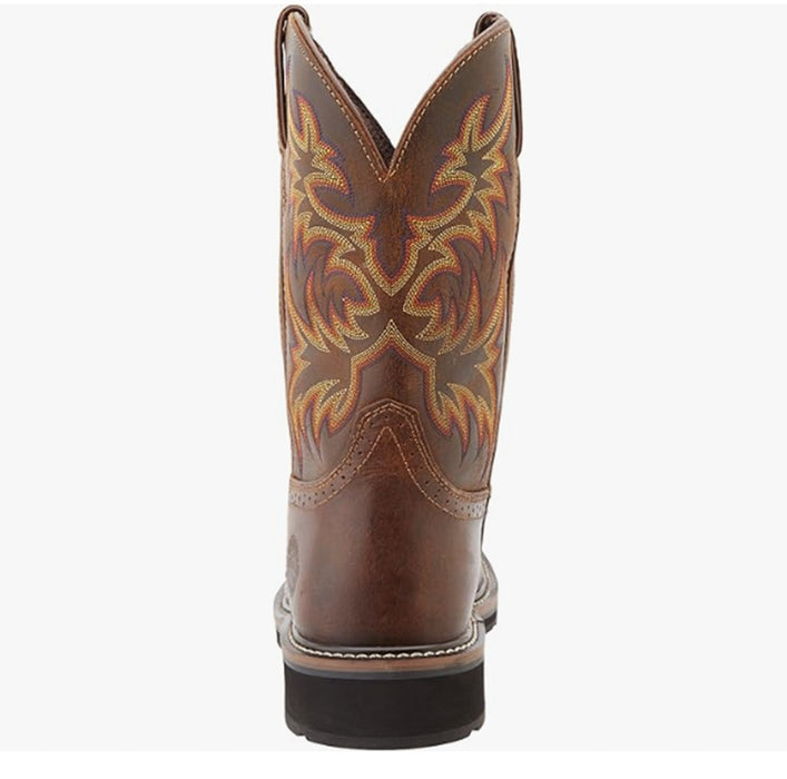 Justin Boot Company Mens Original Work Stampede Rugged Tan Steel Toe Boots