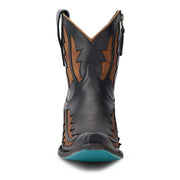 Lane Boots Women`s Walk The Line Jet Black and Burnt Caramel Bootie