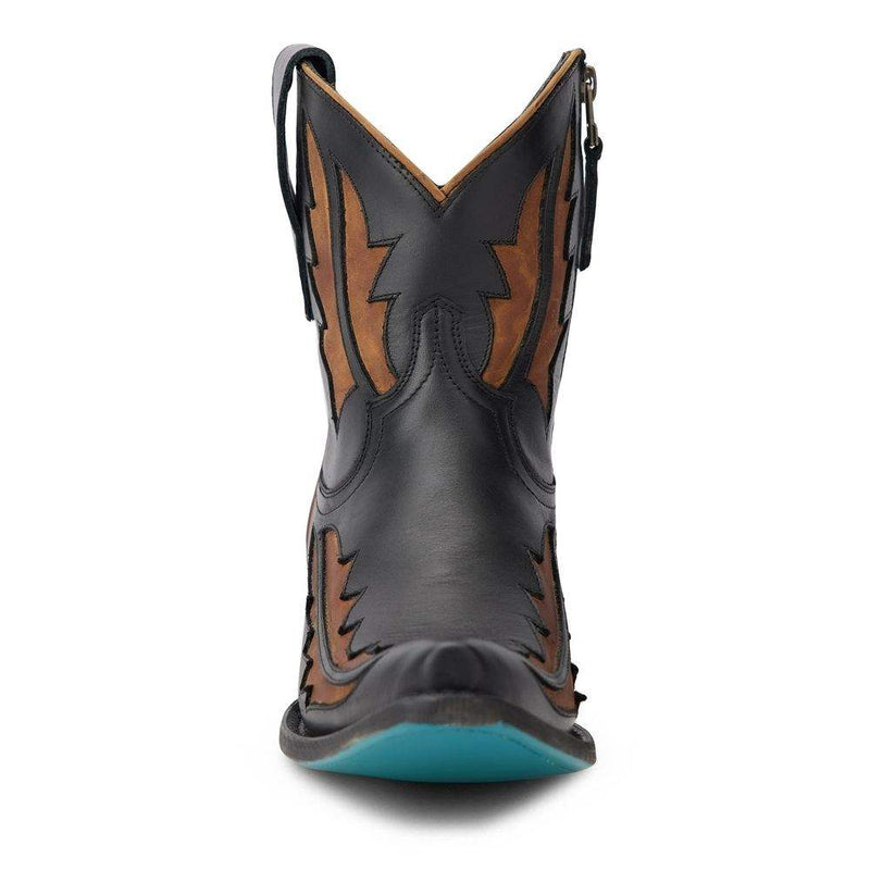 Lane Boots Women`s Walk The Line Jet Black and Burnt Caramel Bootie