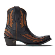 Lane Boots Women`s Walk The Line Jet Black and Burnt Caramel Bootie