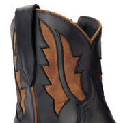 Lane Boots Women`s Walk The Line Jet Black and Burnt Caramel Bootie