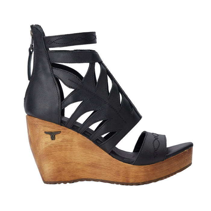 Lane Women`s Jet Black Becca Wedge Sandal
