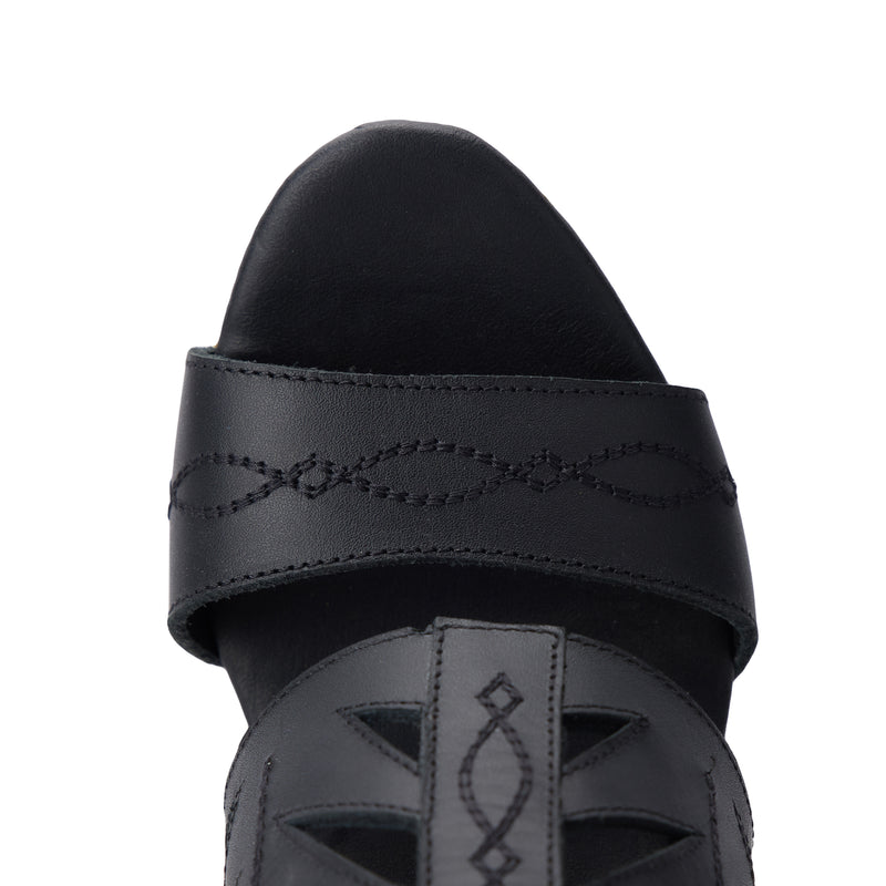 Lane Women`s Jet Black Becca Wedge Sandal
