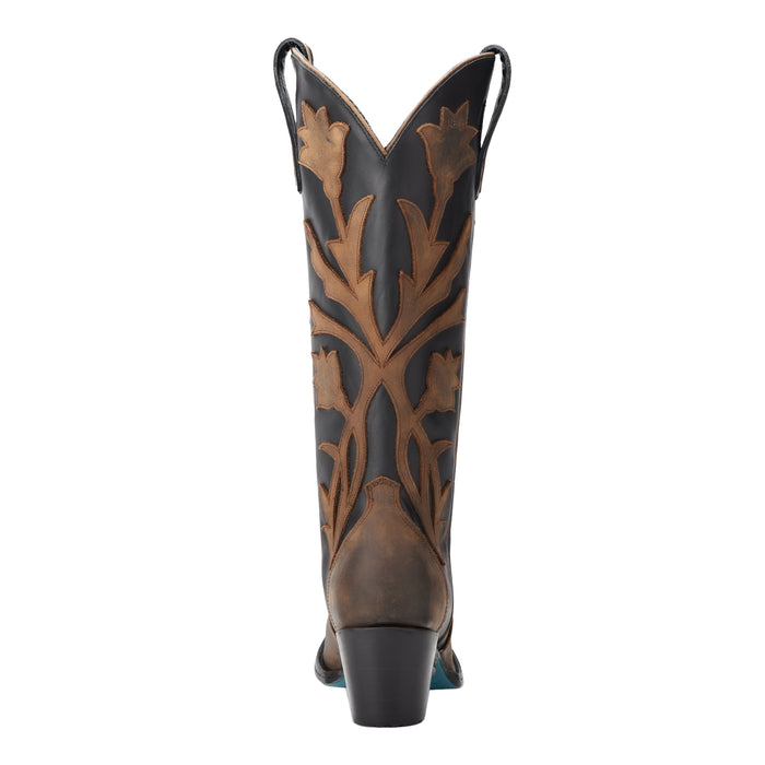 Lane Women`s Jet Black Burnt Caramel Jolene 14.5In Matching Top Boot